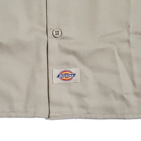 Dickies Mens Original Fit Long Sleeve Work Shirt Desert Sand Size LARGE NWT - Picture 2 of 6